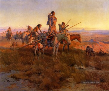  Mer Malerei - Im Banne der Buffalo Hunters Indianer Westlichen Amerikanischen Charles Marion Russell